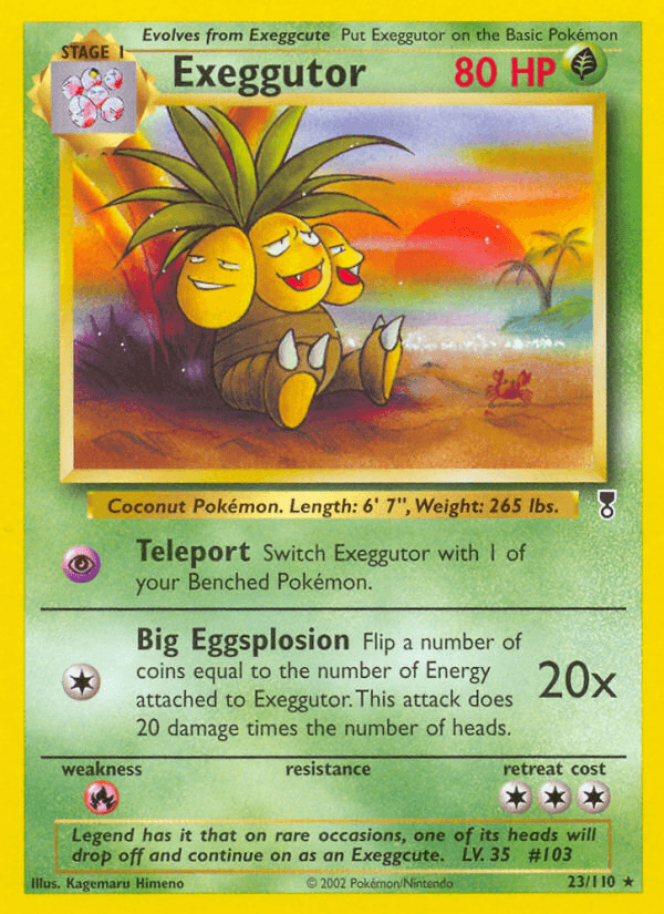 Legend has it that on rare occasions, one of its heads will drop off and continue on as an Exeggcute.
