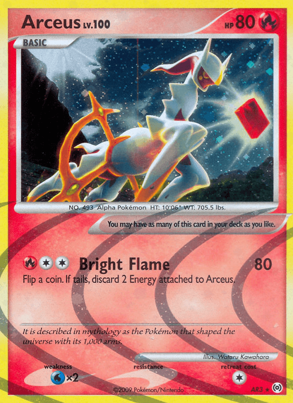 It is described in mythology as the Pokémon that shaped the universe with its 1,000 arms.