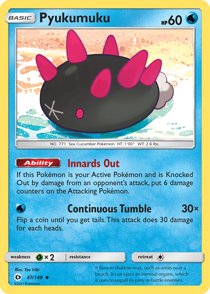 It lives in shallow seas, such as areas near a beach. It can eject its internal organs, which it uses to engulf its prey or battle enemies.