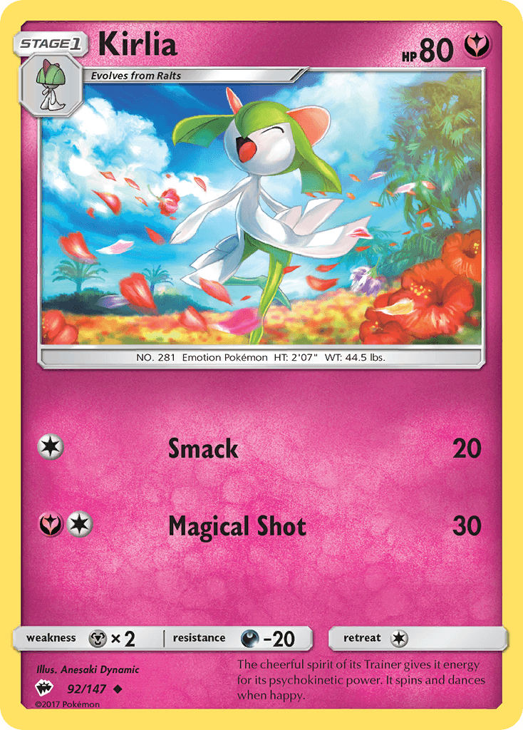 The cheerful spirit of its Trainer gives it energy for its psychokinetic power. It spins and dances when happy.