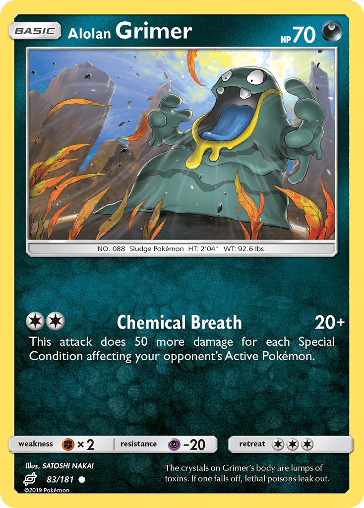The crystals on Grimer's body are lumps of toxins. If one falls off, lethal poisons leak out.