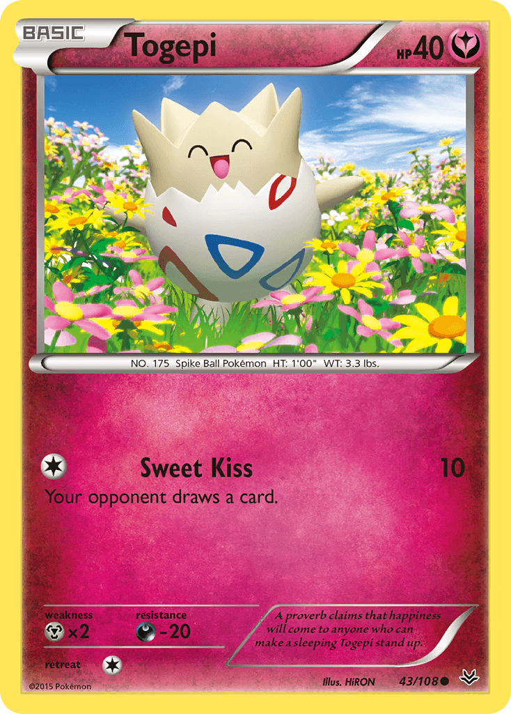 A proverb claims that happiness will come to anyone who can make a sleeping Togepi stand up.