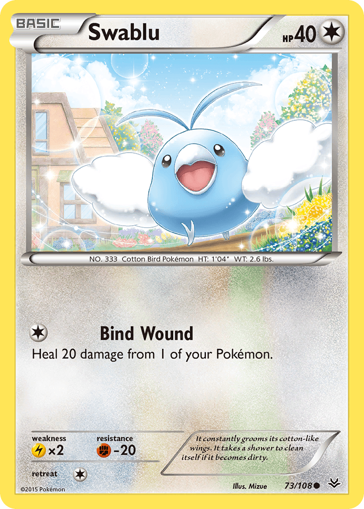 It constantly grooms its cotton-like wings. It takes a shower to clean itself if it becomes dirty.