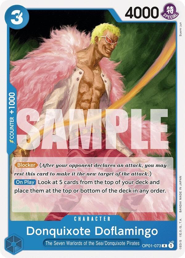 [Blocker] <em>(After your opponent declares an attack, you may rest this card to make it the new target of the attack.)</em><br><br>
[On Play] Look at 5 cards from the top of your deck and place them at the top or bottom of the deck in any order.