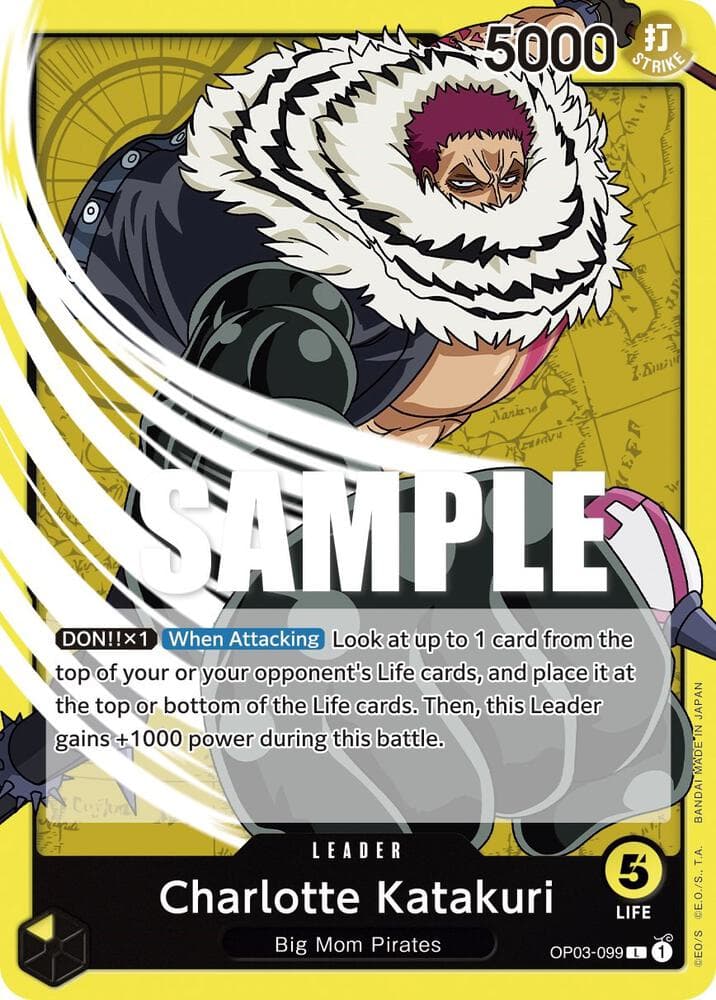 [DON!! x1] [When Attacking] Look at up to 1 card from the top of your or your opponent's Life cards, and place it at the top or bottom of the Life cards. Then, this Leader gains +1000 power during this battle.