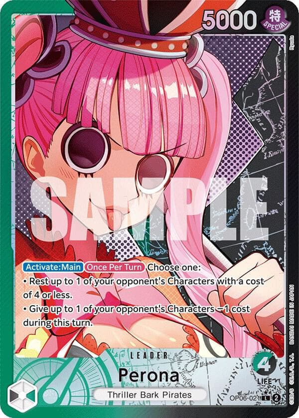 [Activate:Main] [Once Per Turn] Choose one:
<br>• Rest up to 1 of your opponent's Characters with a cost of 4 or less.
<br>• Give up to 1 of your opponent's Characters -1 cost tot your opponent's during this turn.