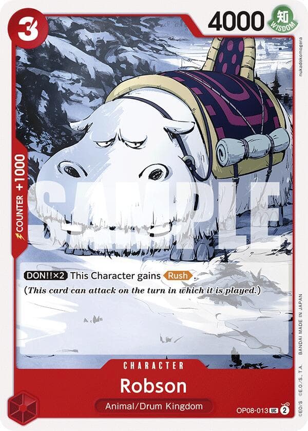 [DON!! x2] This Character gains [Rush].<br>
(This card can attack on the turn in which it is played.)