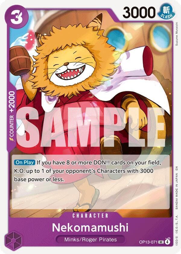 [On Play] If you have 8 or more DON!! cards on your field, K.O. up to 1 of your opponent's Characters with 3000 base power or less.