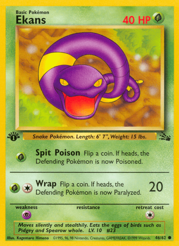 Moves silently and stealthily. Eats the eggs of birds such as Pidgey and Spearow whole.