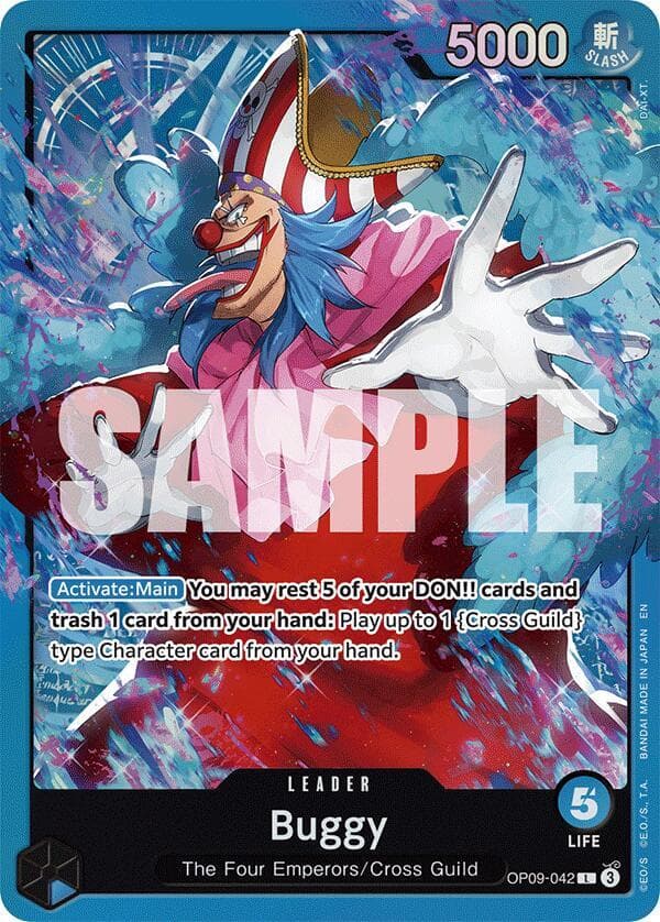 [Activate: Main] <strong>You may rest 5 of your DON!! cards and trash 1 card from your hand</strong>: Play up to 1 "Cross Guild" type Character card from your hand.