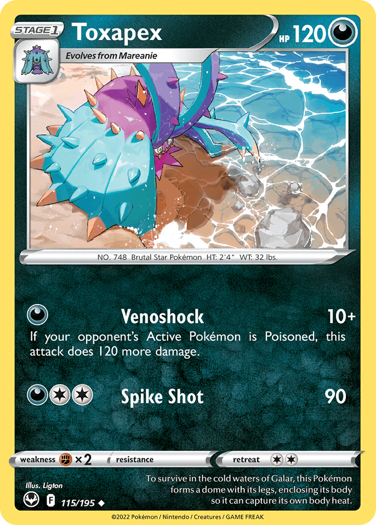 To survive in the cold waters of Galar, this Pokémon forms a dome with its legs, enclosing its body so it can capture its own body heat.