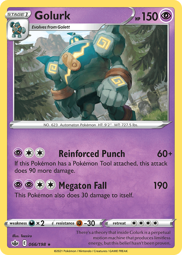 There's a theory that inside Golurk is a perpetual motion machine that produces limitless energy, but this belief hasn't been proven.