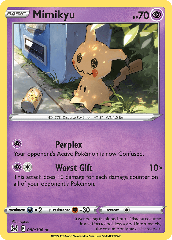 It wears a rag fashioned into a Pikachu costume in an effort to look less scary. Unfortunately, the costume only makes it creepier.