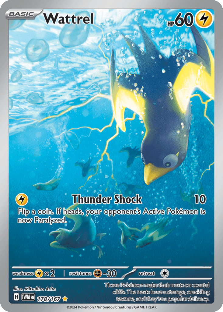 These Pokémon make their nests on coastal cliffs. The nests have a strange, crackling texture, and they're a popular delicacy.