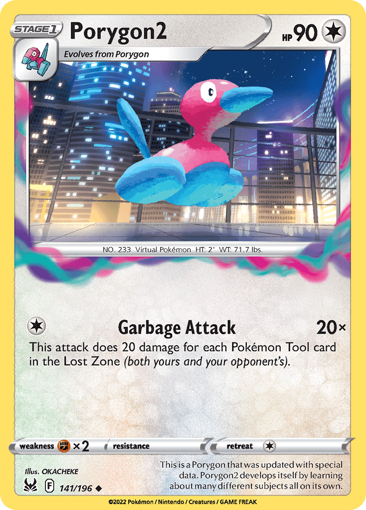 This is a Porygon that was updated with special data. Porygon2 develops itself by learning about many different subjects all on its own.