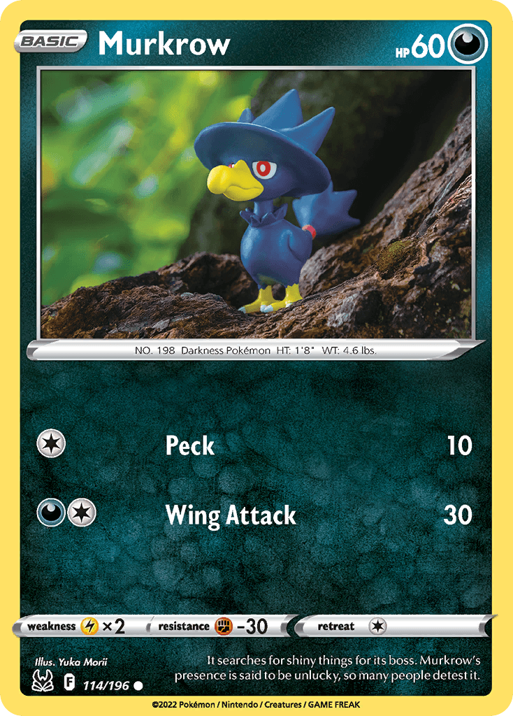 It searches for shiny things for its boss. Murkrow's presence is said to be unlucky, so many people detest it.