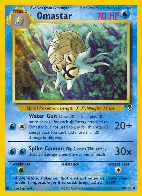 A prehistoric Pokémon that died out when its heavy shell made it impossible for it to catch prey.