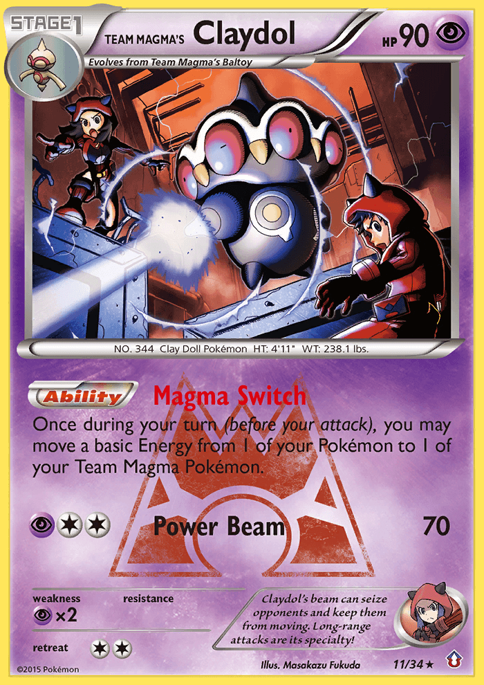 Claydol's beam can seize opponents and keep them from moving. Long-range attacks are its specialty!