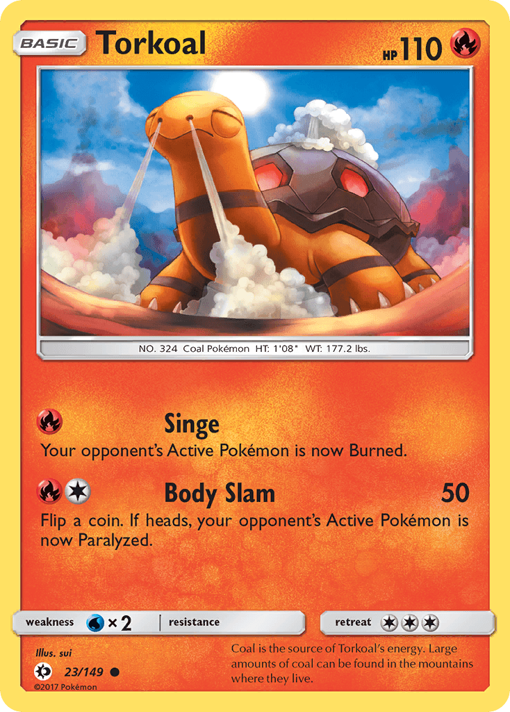 Coal is the source of Torkoal's energy. Large amounts of coal can be found in the mounts where they live.