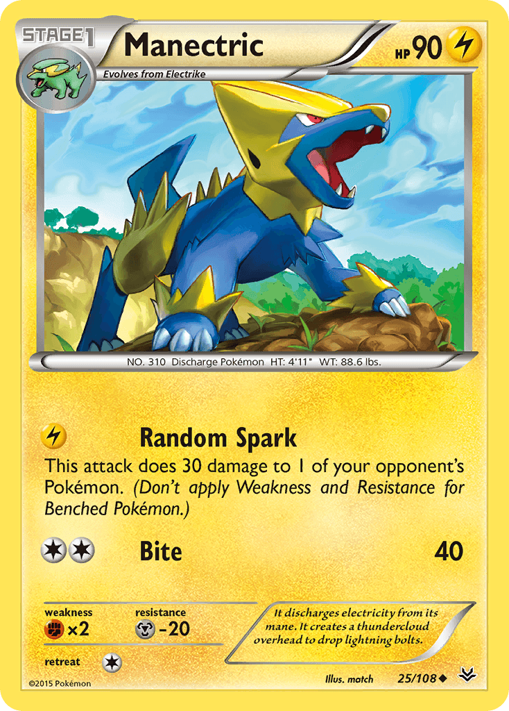 It discharges electricity from its mane. It creates a thundercloud overhead to drop lightning bolts.