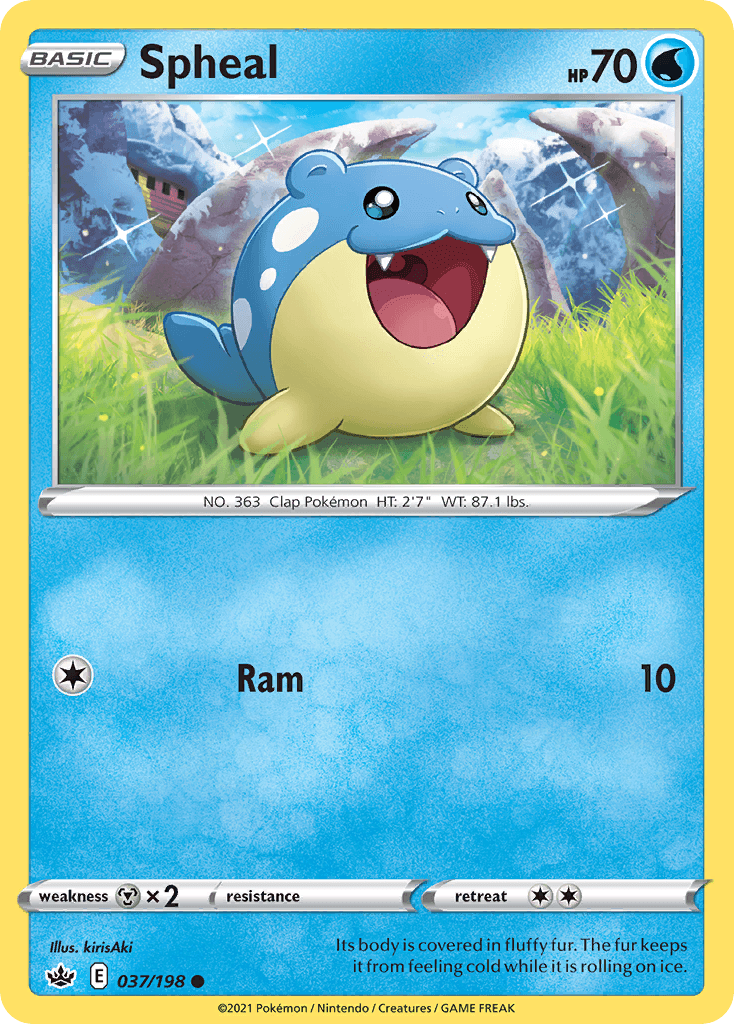 Its body is covered in fluffy fur. The fur keeps it from feeling cold while it is rolling on ice.